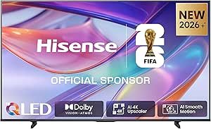 Hisense 43E7DS TV 43 Inches, 4K UHD QLED, Smart TV, Hi View AI Engine, 60Hz Game Mode Plus, Dolby Vision IQ, QLED Colour, Filmmaker, Smooth Motion, Airplay, Voice Control, 2026 [Energy Class E]